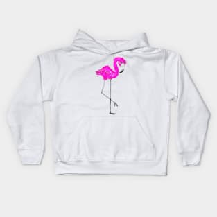 Flamingo Doodle Black Kids Hoodie